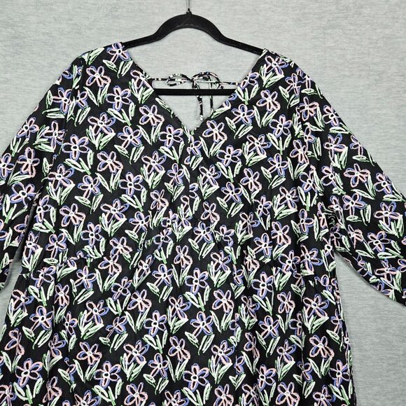 Studio Untold Women's Tie back V-neck Floral Print Long Sleeve Dress Sz 20/22 - Picture 12 of 13